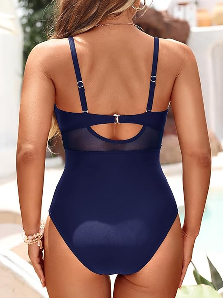MaisonNox® | Eénstuk Badpak met Transparante Accenten en Elegante Corrigerende Pasvorm