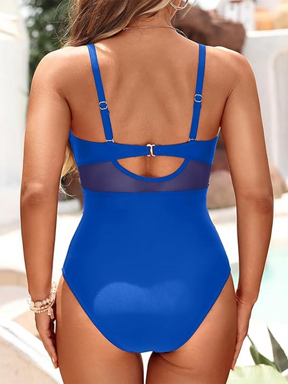 MaisonNox® | Eénstuk Badpak met Transparante Accenten en Elegante Corrigerende Pasvorm