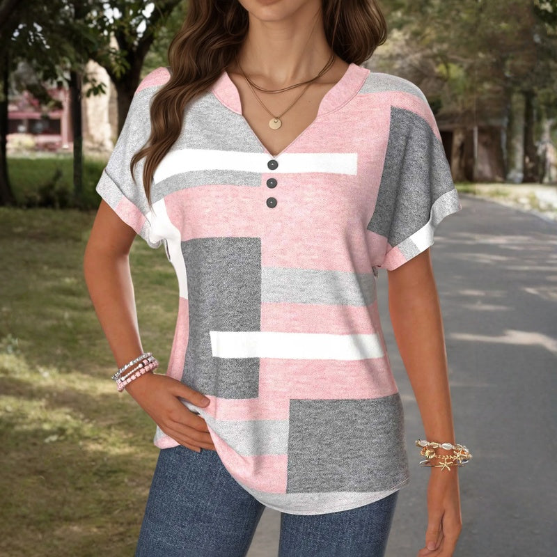 maisonnox® | Casual blouse met kleurblokken