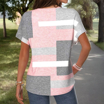 maisonnox® | Casual blouse met kleurblokken