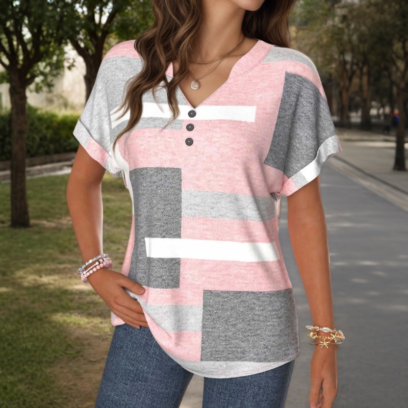 maisonnox® | Casual blouse met kleurblokken