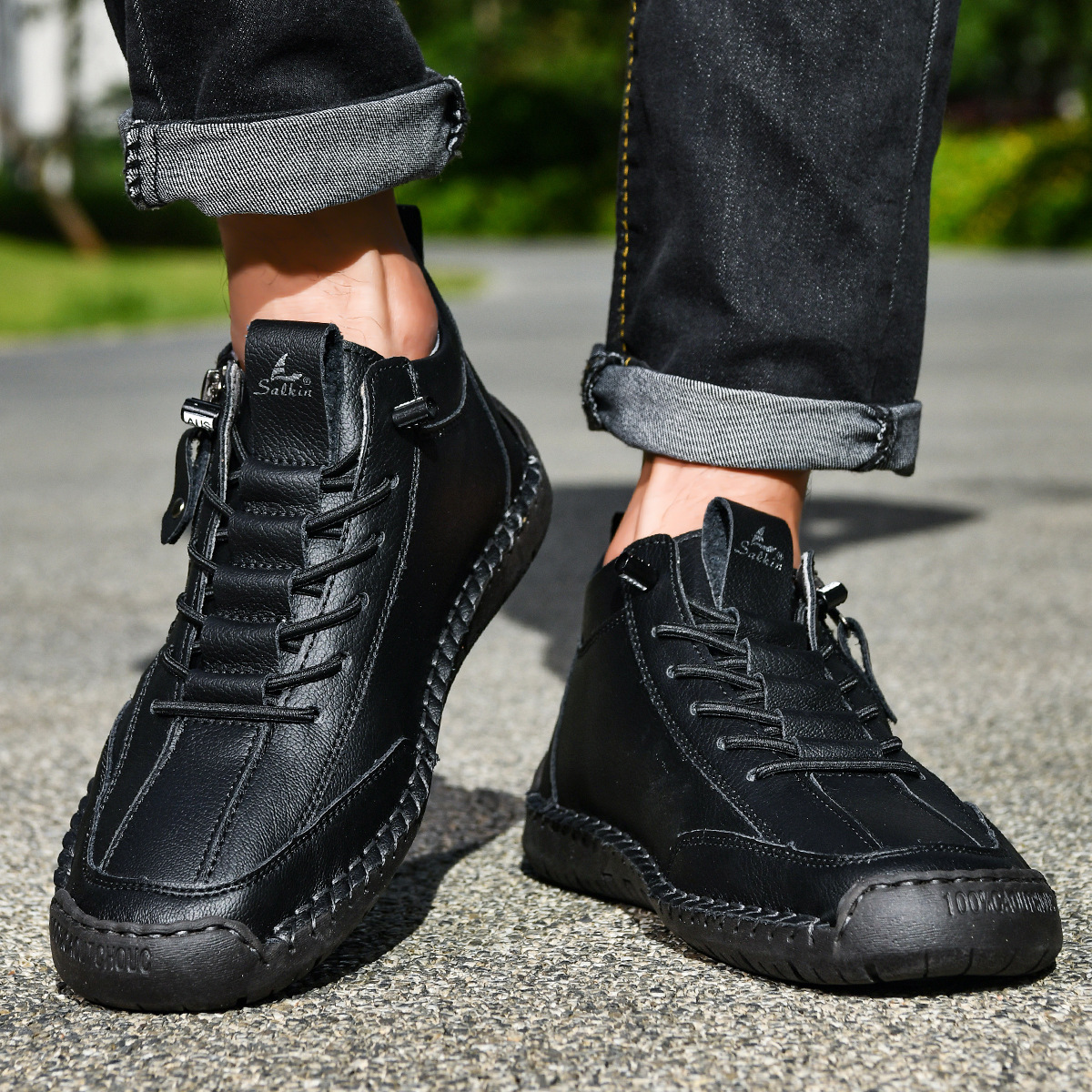 MaisonNox® | Nubuckleder Schoenen met Rits voor Mannen