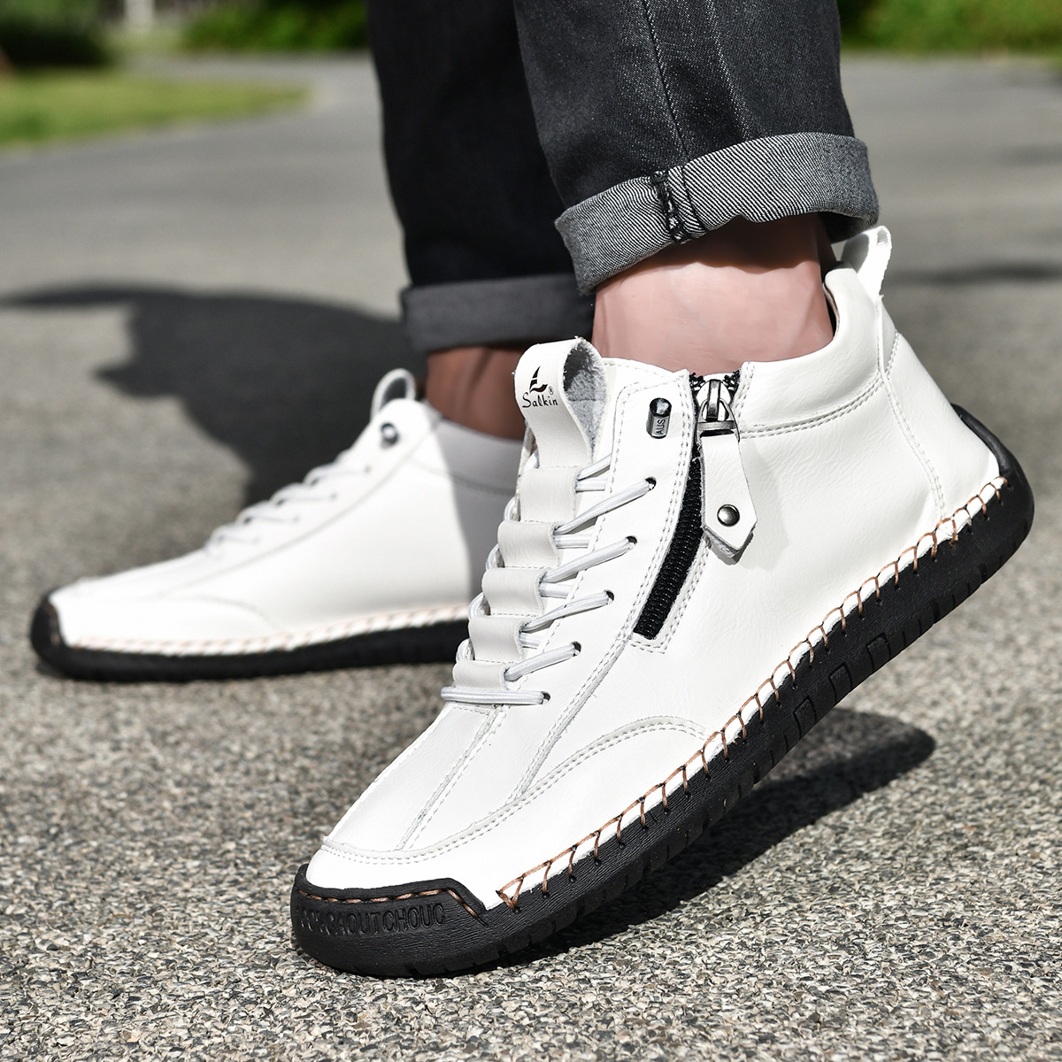 MaisonNox® | Nubuckleder Schoenen met Rits voor Mannen