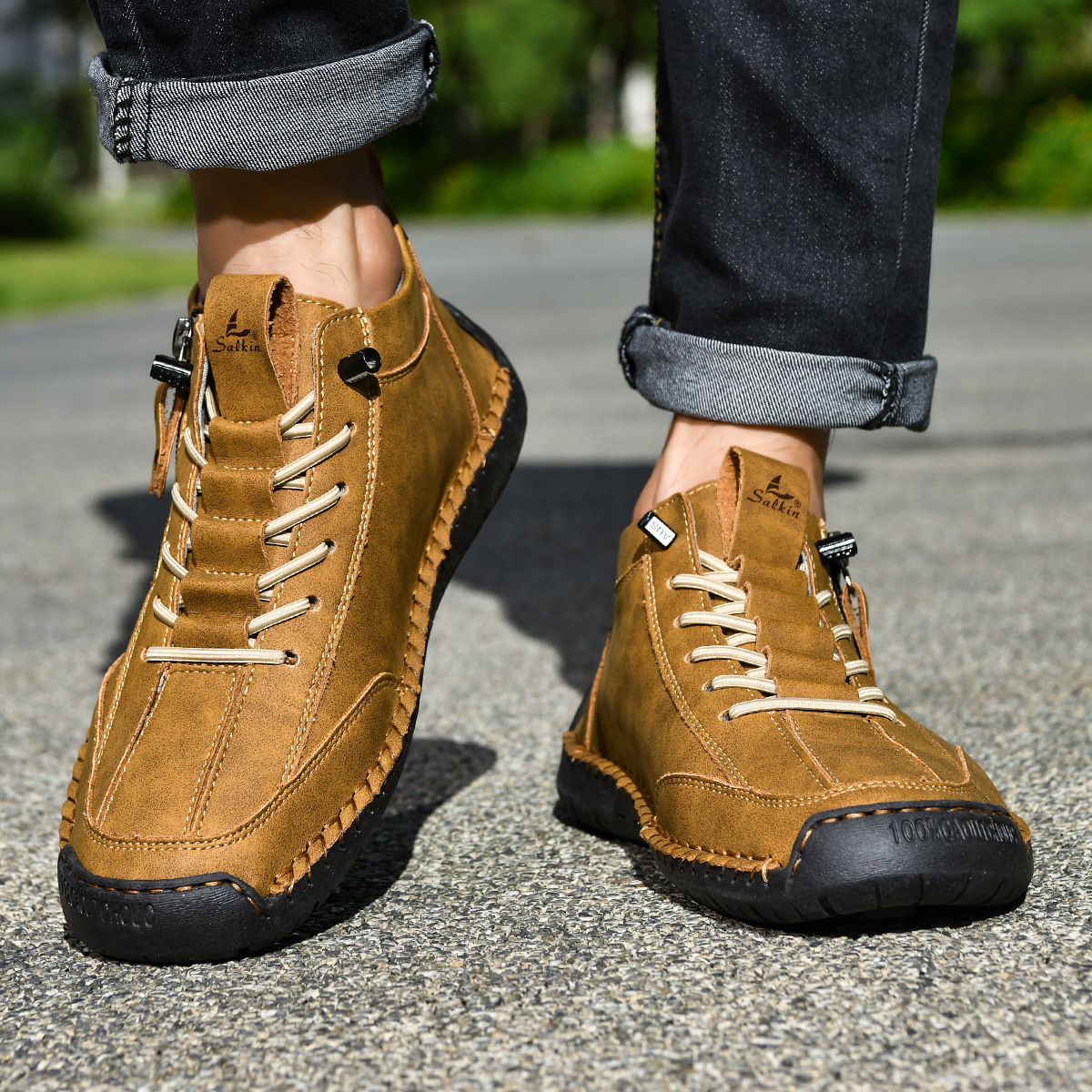 MaisonNox® | Nubuckleder Schoenen met Rits voor Mannen