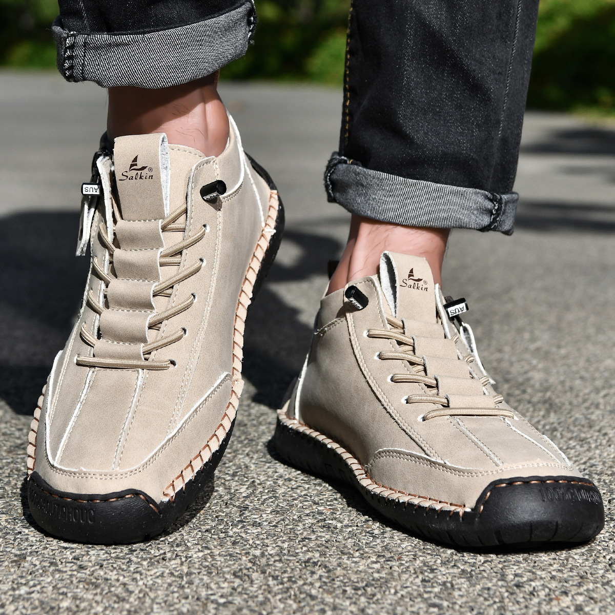 MaisonNox® | Nubuckleder Schoenen met Rits voor Mannen