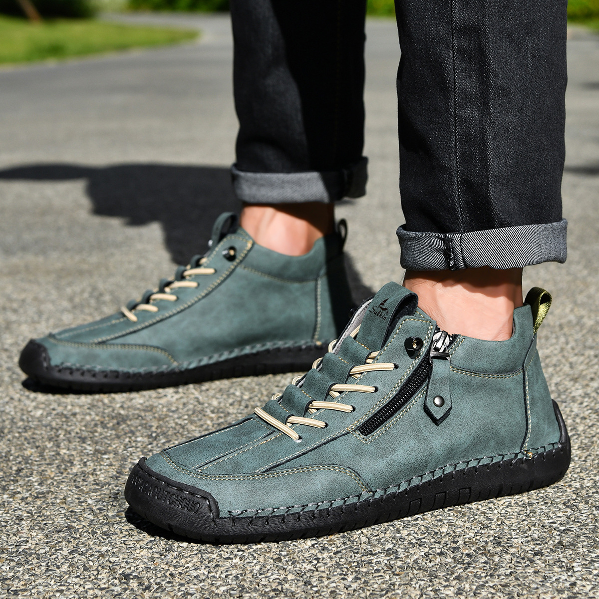 MaisonNox® | Nubuckleder Schoenen met Rits voor Mannen