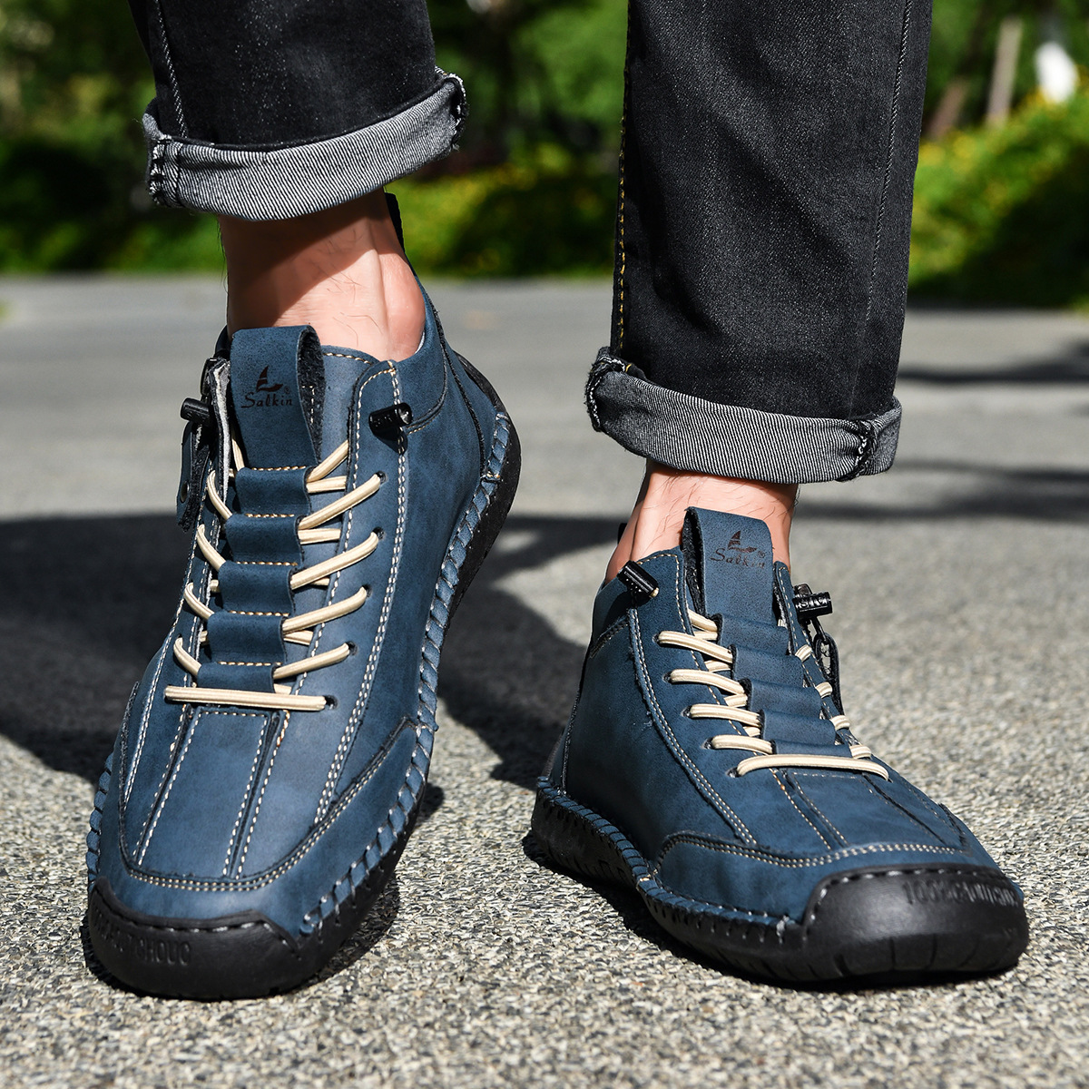 MaisonNox® | Nubuckleder Schoenen met Rits voor Mannen