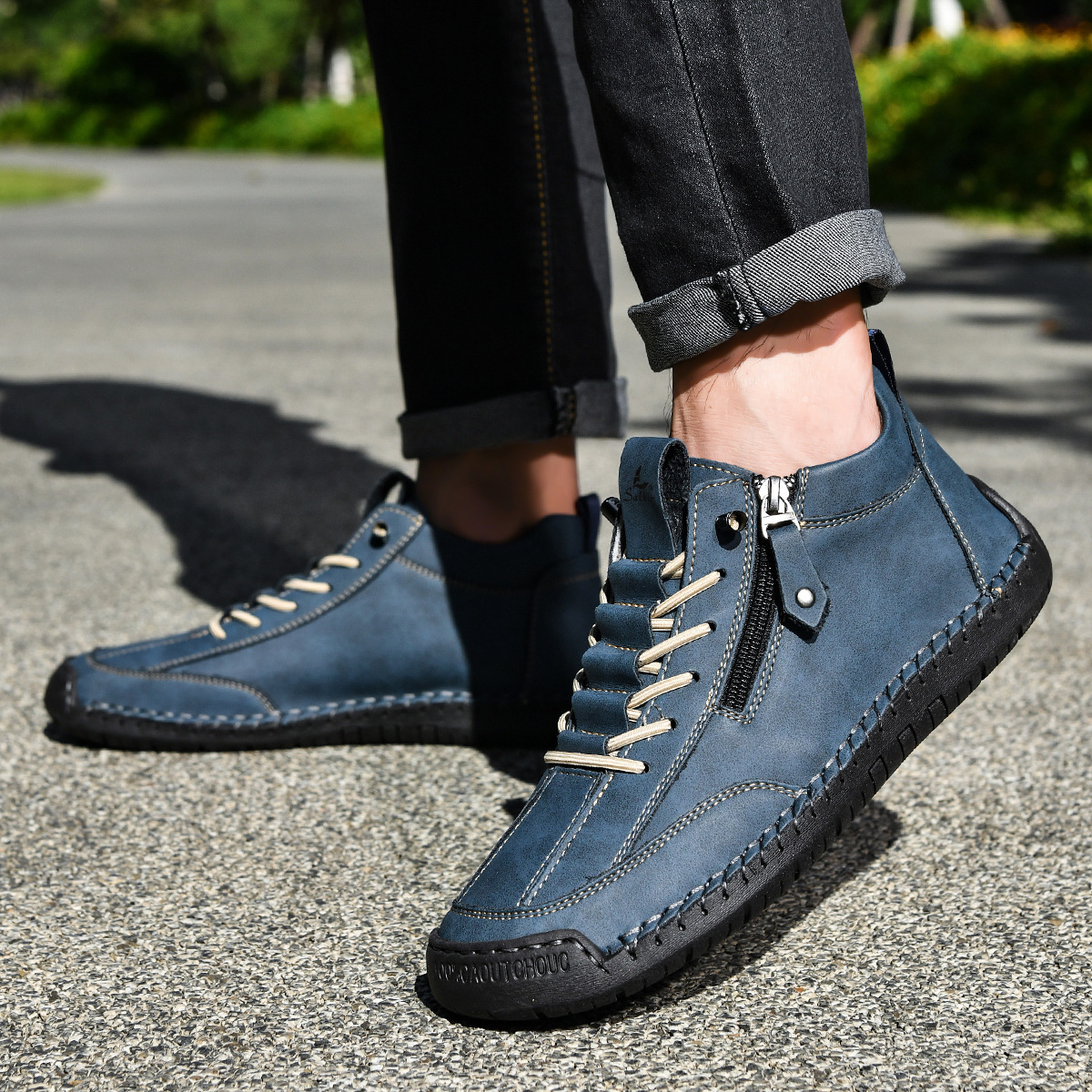MaisonNox® | Nubuckleder Schoenen met Rits voor Mannen