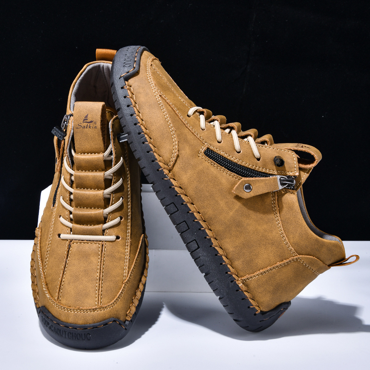 MaisonNox® | Nubuckleder Schoenen met Rits voor Mannen