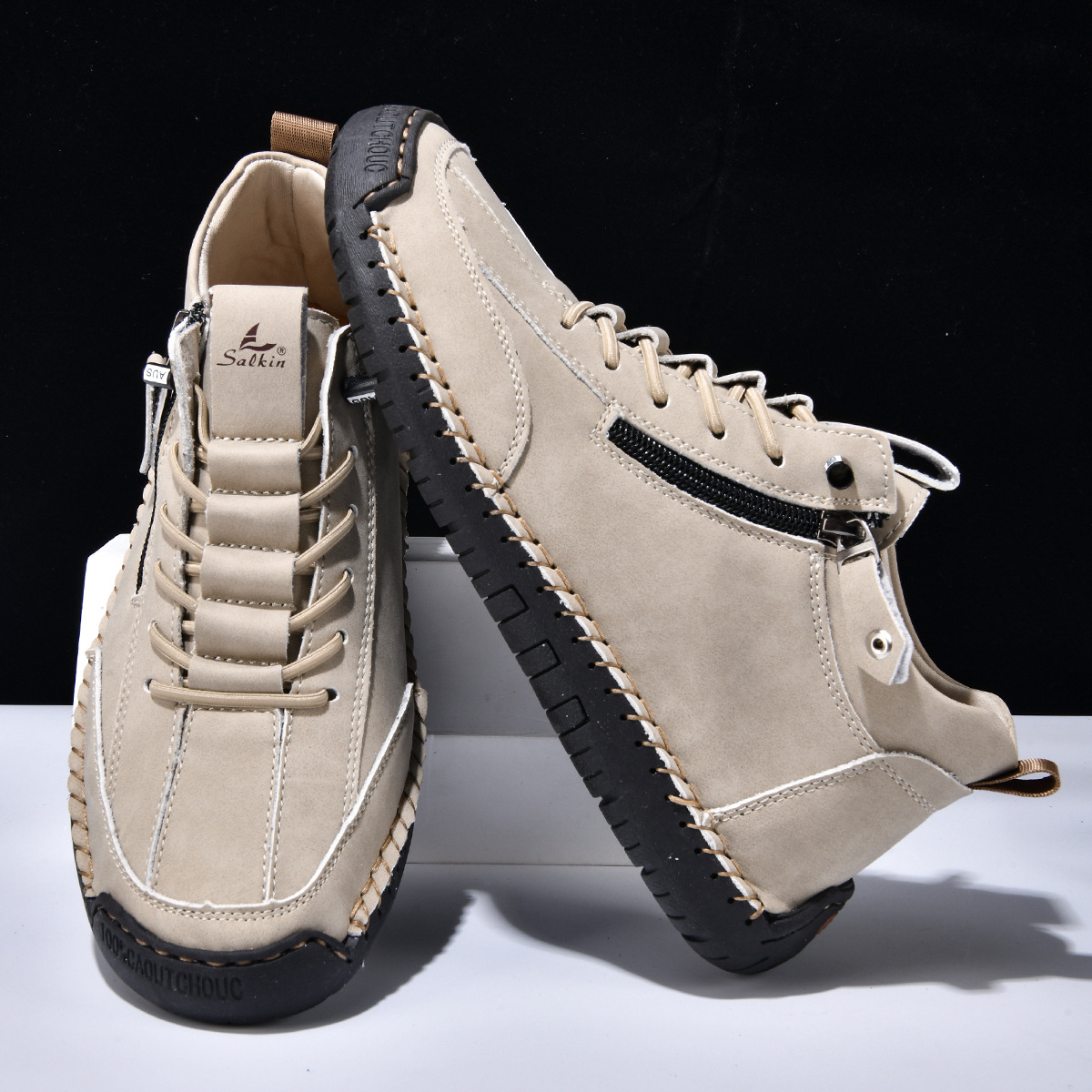 MaisonNox® | Nubuckleder Schoenen met Rits voor Mannen