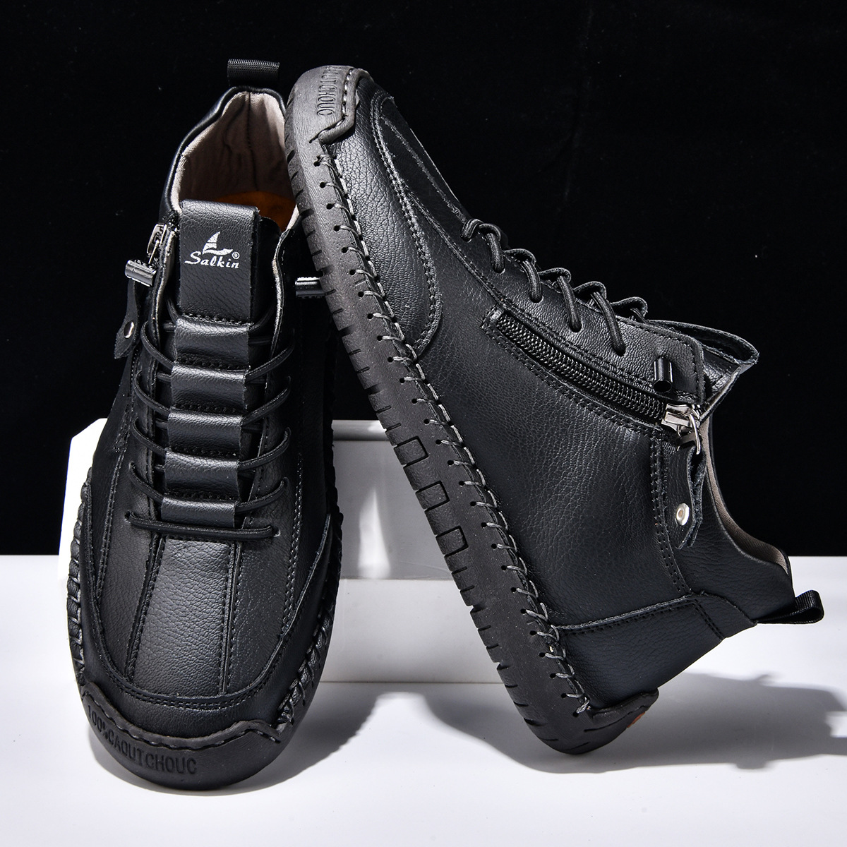 MaisonNox® | Nubuckleder Schoenen met Rits voor Mannen