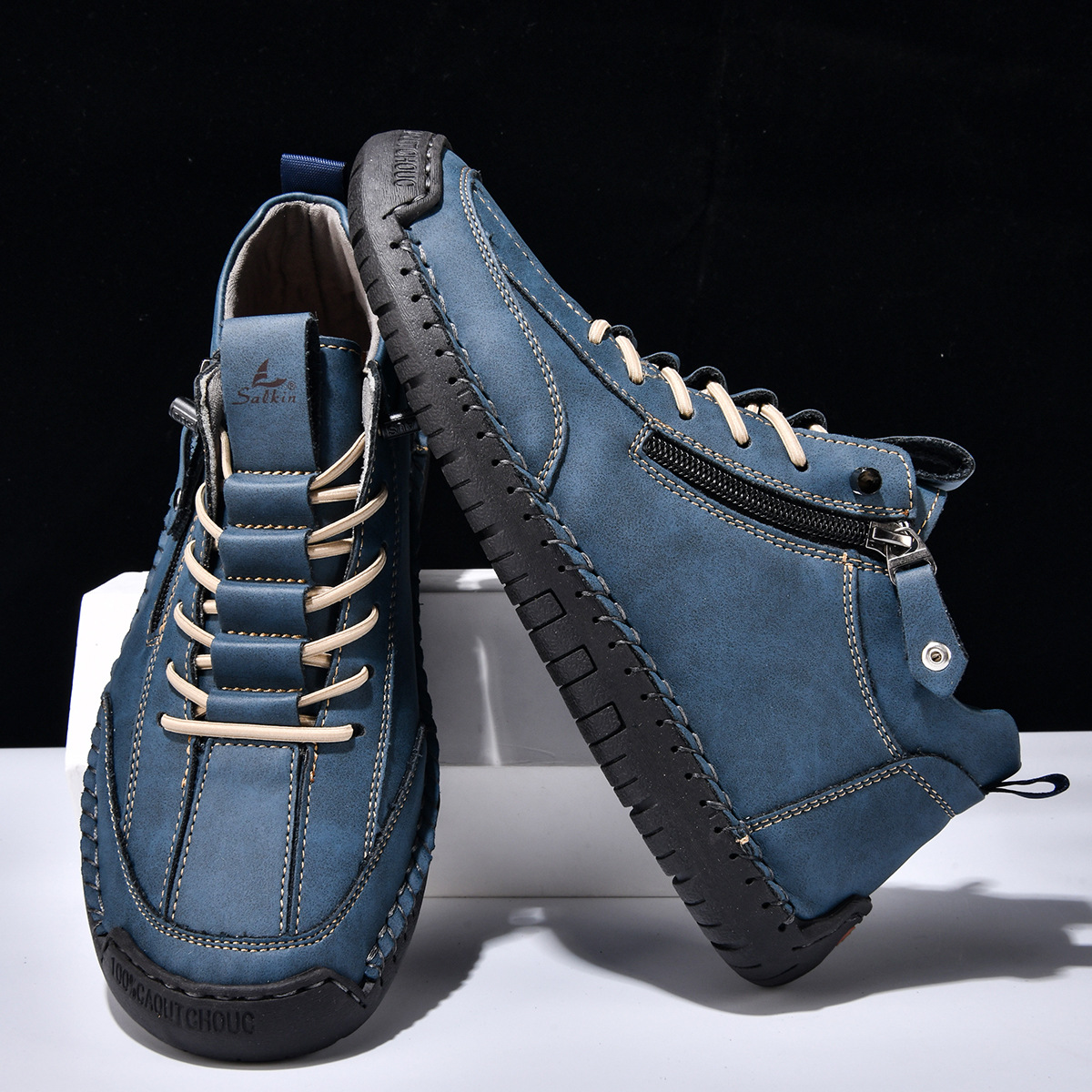 MaisonNox® | Nubuckleder Schoenen met Rits voor Mannen