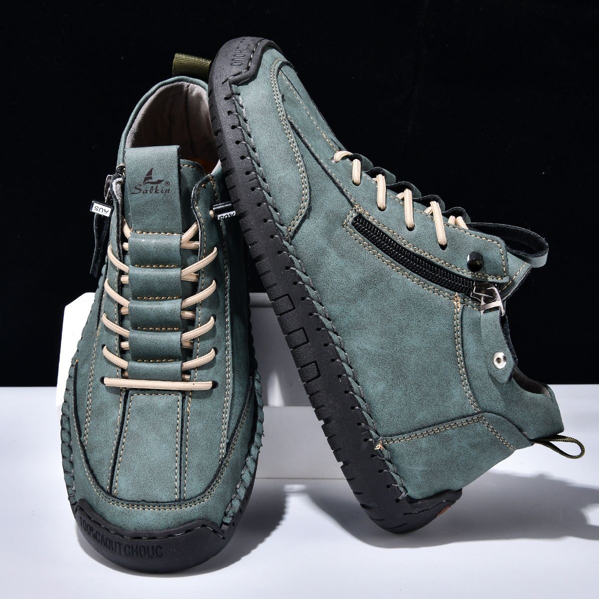 MaisonNox® | Nubuckleder Schoenen met Rits voor Mannen