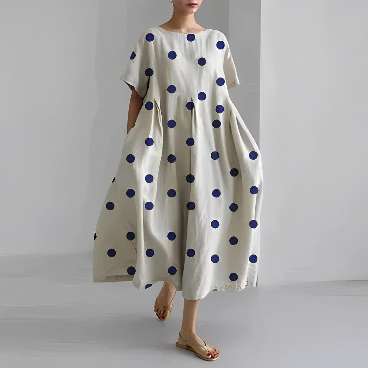 maisonnox® | Lange Damesjurk met Bloemenprint en Korte Mouwen (TIJDELIJK 1+1 GRATIS!)
