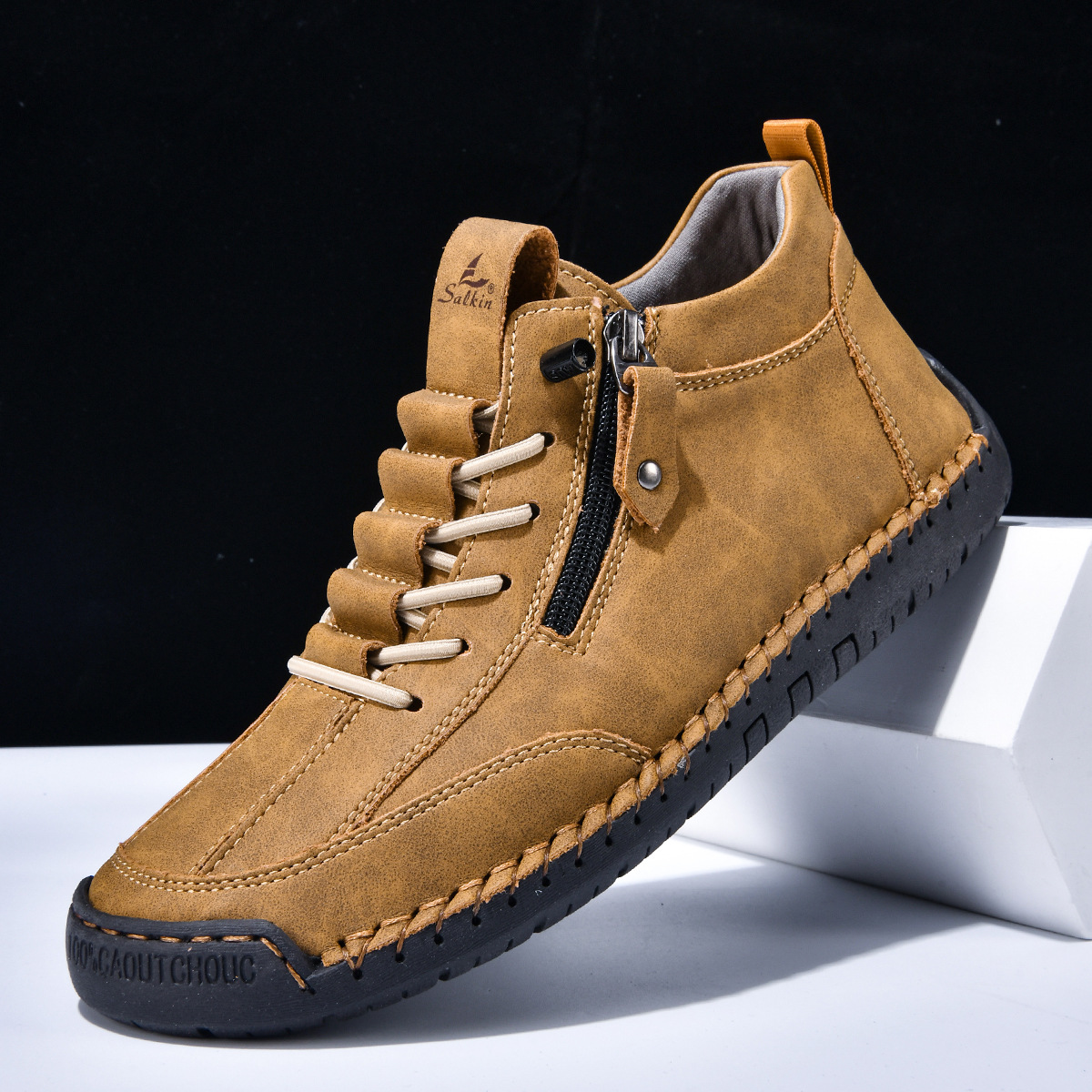 MaisonNox® | Nubuckleder Schoenen met Rits voor Mannen