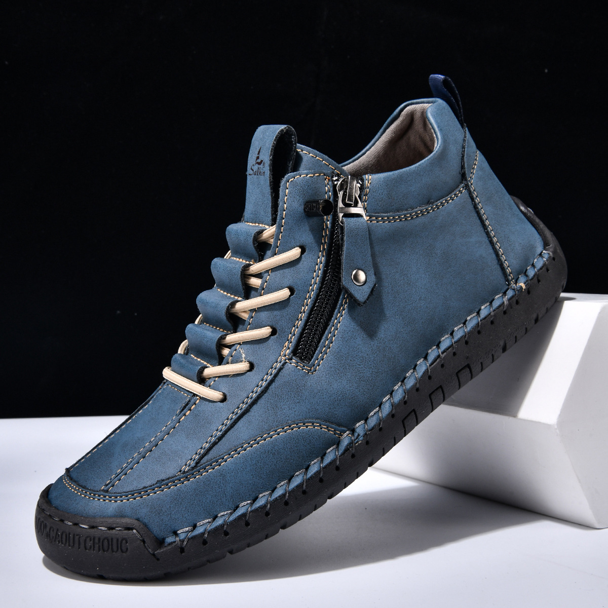 MaisonNox® | Nubuckleder Schoenen met Rits voor Mannen