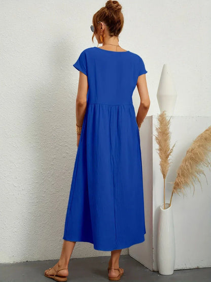 maisonnox® | Midi-jurk met vloeiende stof en tijdloze elegantie