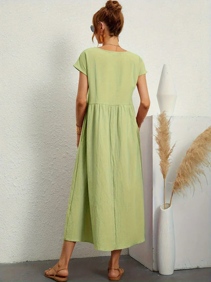 maisonnox® | Midi-jurk met vloeiende stof en tijdloze elegantie