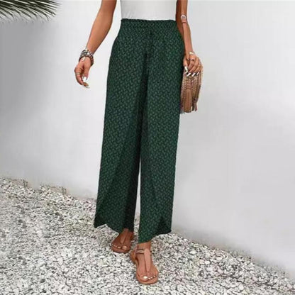 maisonnox® | Casual broek met wijde pijpen