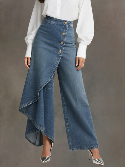 maisonnox® | Jeans met hoge taille en wijde pijpen
