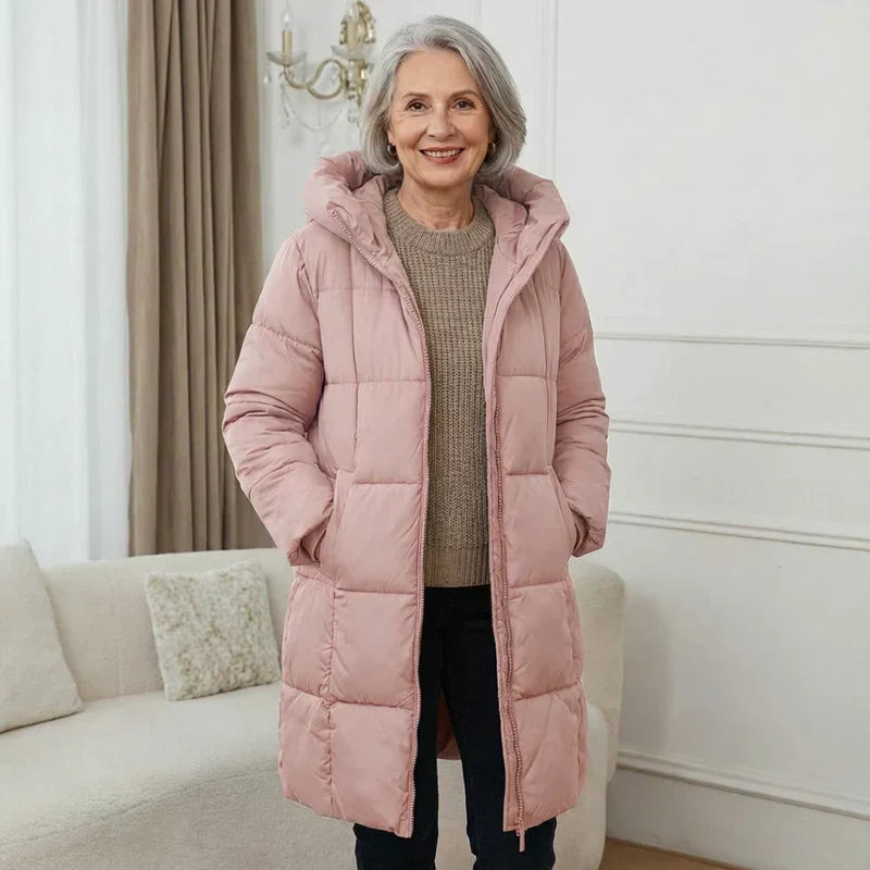 MaisonNox® | Lange Gewatteerde Winterjas met Warm Comfort en Tijdloze Stijl