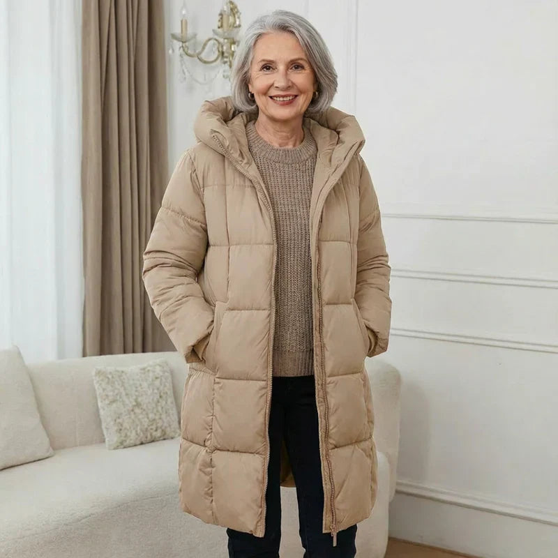 MaisonNox® | Lange Gewatteerde Winterjas met Warm Comfort en Tijdloze Stijl