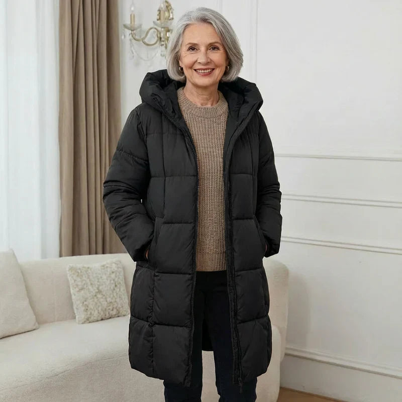 MaisonNox® | Lange Gewatteerde Winterjas met Warm Comfort en Tijdloze Stijl