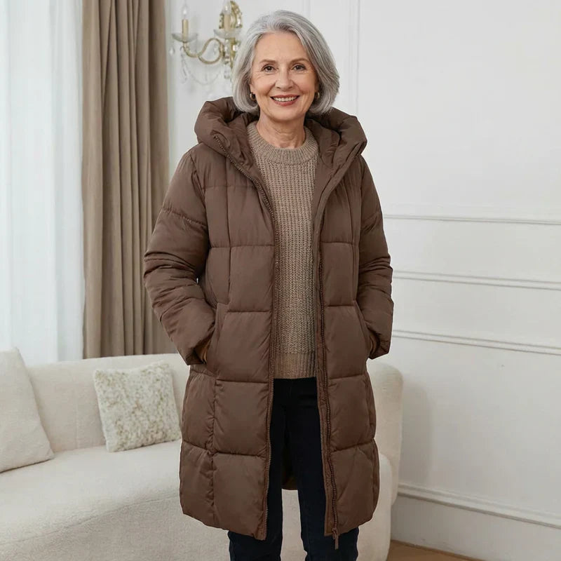 MaisonNox® | Lange Gewatteerde Winterjas met Warm Comfort en Tijdloze Stijl