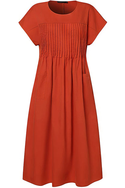 maisonnox® | Terracottakleurige Midi Jurk