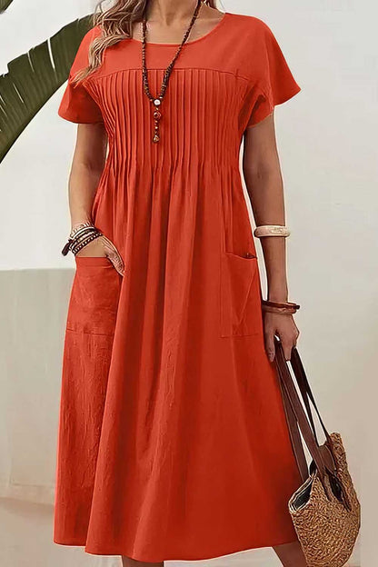 maisonnox® | Terracottakleurige Midi Jurk