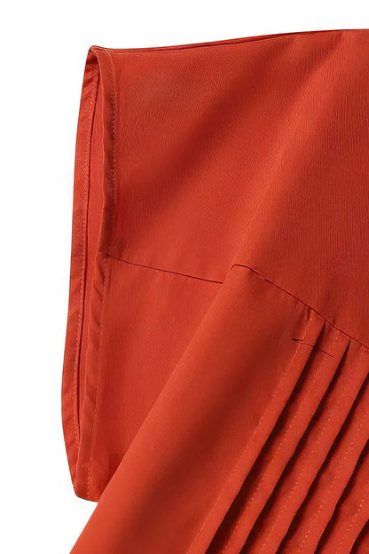 maisonnox® | Terracottakleurige Midi Jurk