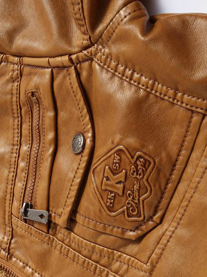 MaisonNox® | Vintage Leren Jas met Capuchon