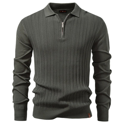 MaisonNox®| LUXE STRUCTUUR POLO MET RITS VOOR HEREN