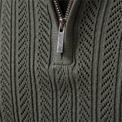 MaisonNox®| LUXE STRUCTUUR POLO MET RITS VOOR HEREN