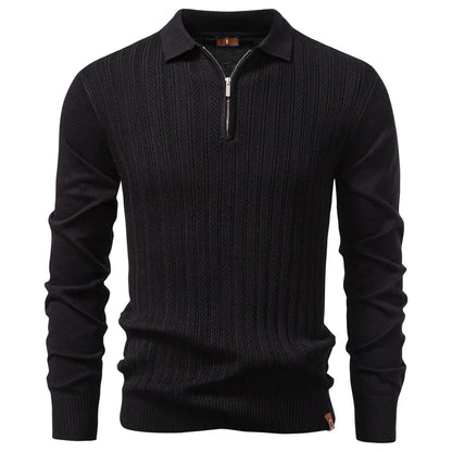 MaisonNox®| LUXE STRUCTUUR POLO MET RITS VOOR HEREN
