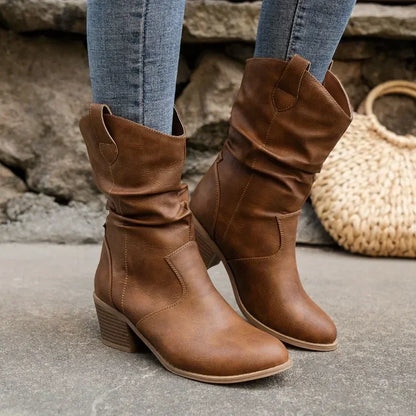 MaisonNox® | Klassieke Mid-Calf Western Boots