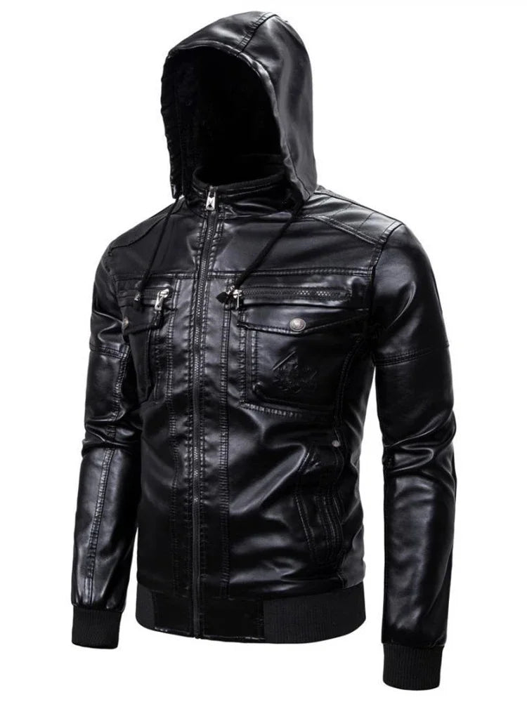 MaisonNox® | Vintage Leren Jas met Capuchon