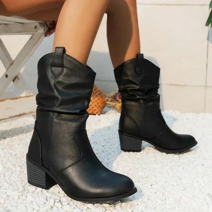 MaisonNox® | Klassieke Mid-Calf Western Boots