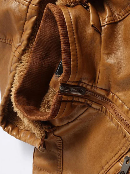 MaisonNox® | Vintage Leren Jas met Capuchon