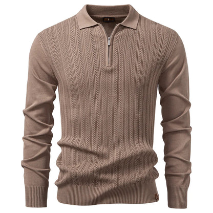 MaisonNox®| LUXE STRUCTUUR POLO MET RITS VOOR HEREN
