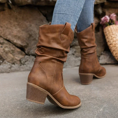 MaisonNox® | Klassieke Mid-Calf Western Boots