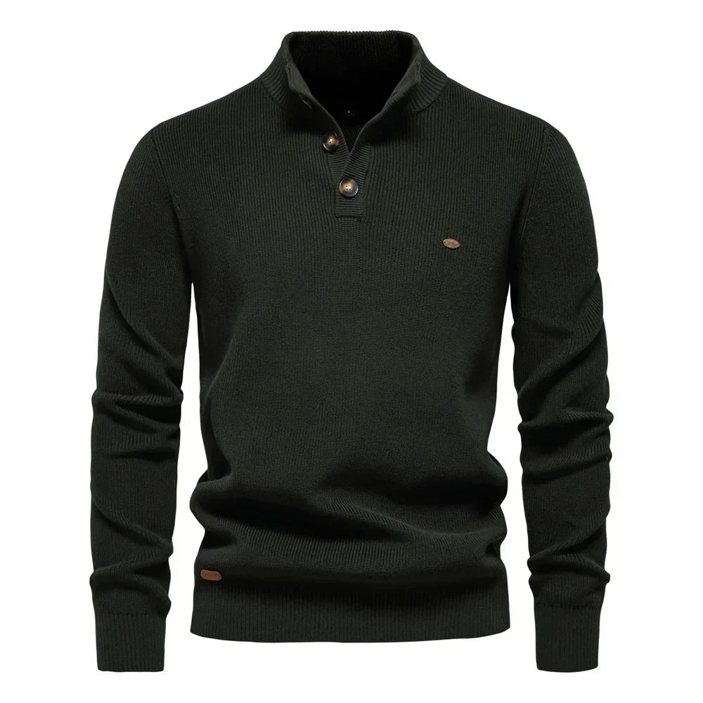 MaisonNox®| Stijlvolle herenpullover met knoopdesign