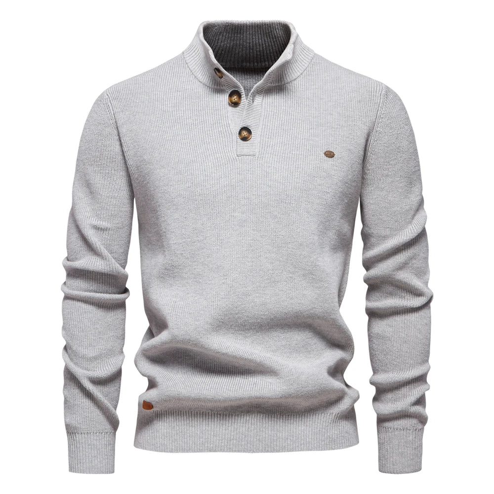 MaisonNox®| Stijlvolle herenpullover met knoopdesign