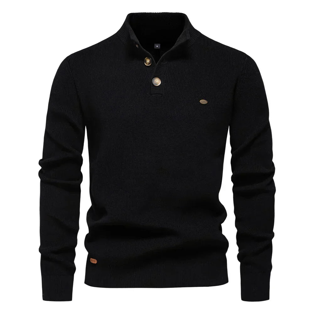 MaisonNox®| Stijlvolle herenpullover met knoopdesign