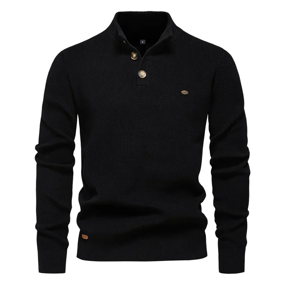 MaisonNox®| Herenpullover met knoopdesign