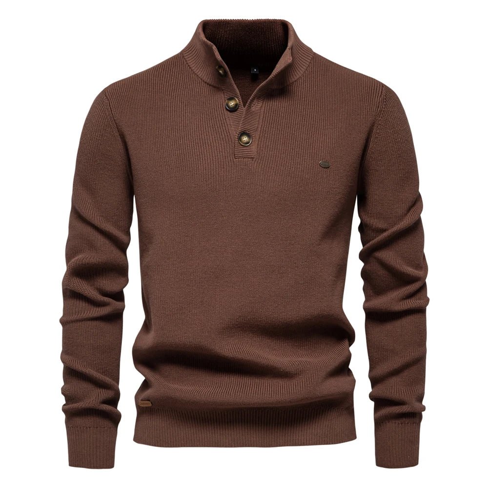 MaisonNox®| Stijlvolle herenpullover met knoopdesign