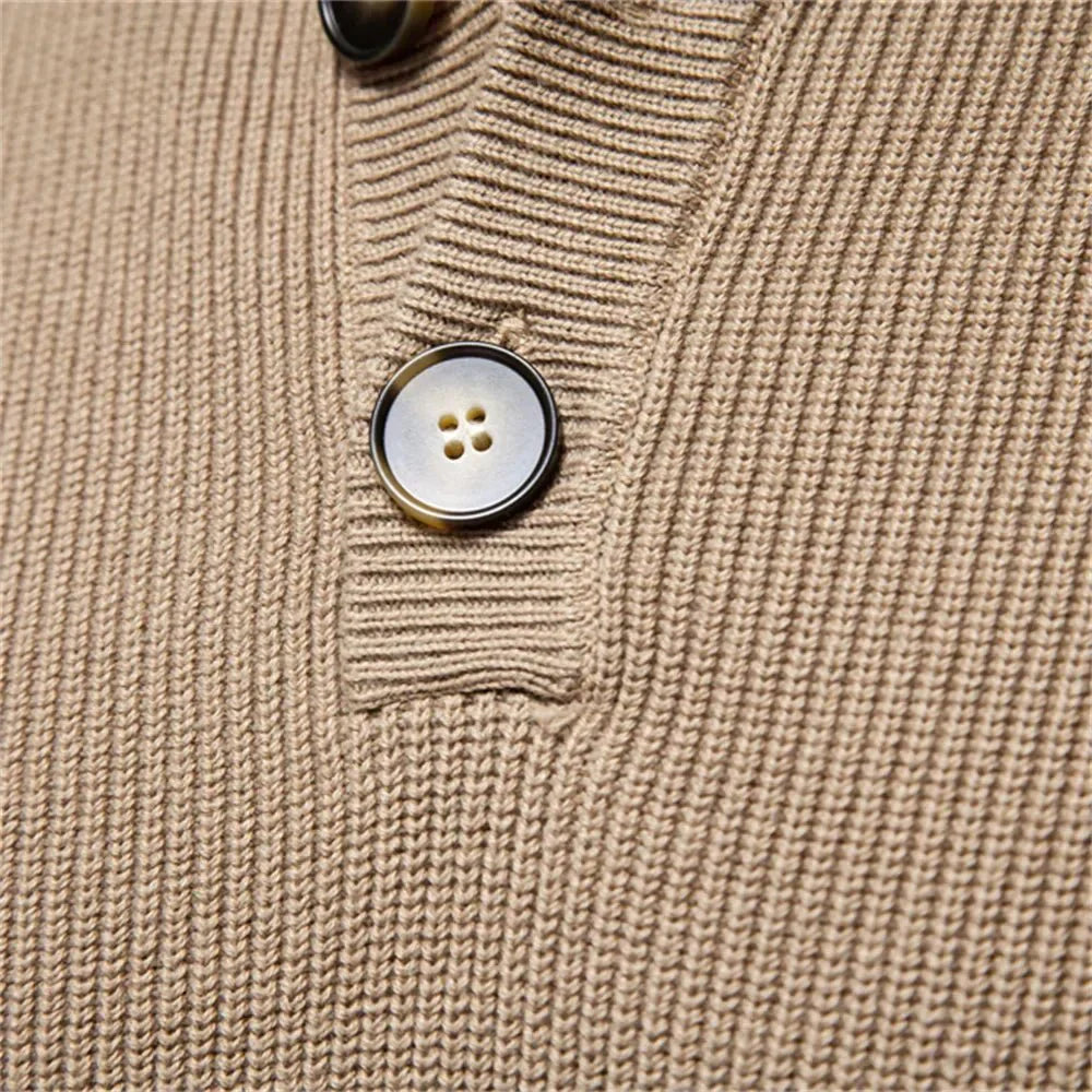 MaisonNox®| Stijlvolle herenpullover met knoopdesign