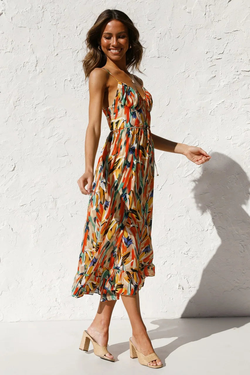 MaisonNox® | Gedrukt Zomerjurk met Frisse Comfort en Zonnige Stijl voor Vrije Dagen