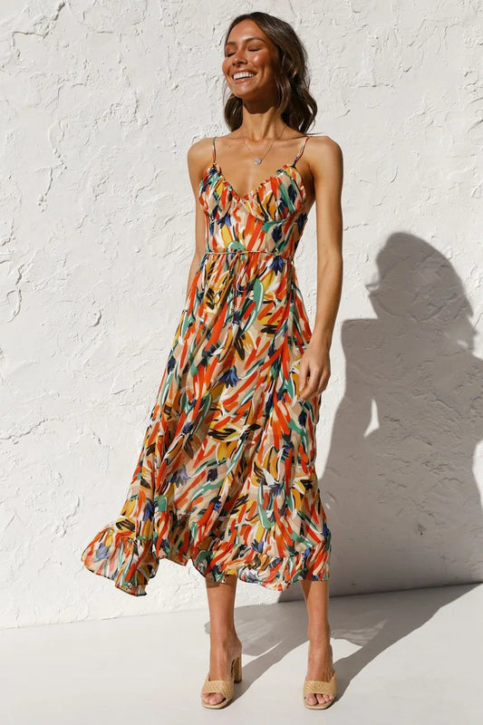 MaisonNox® | Gedrukt Zomerjurk met Frisse Comfort en Zonnige Stijl voor Vrije Dagen