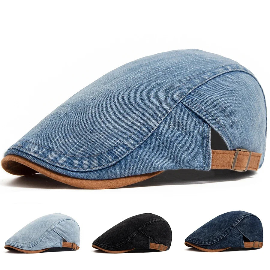 maisonnox® | Premium Denim Flat Cap (tijdelijk 1+1 gratis)